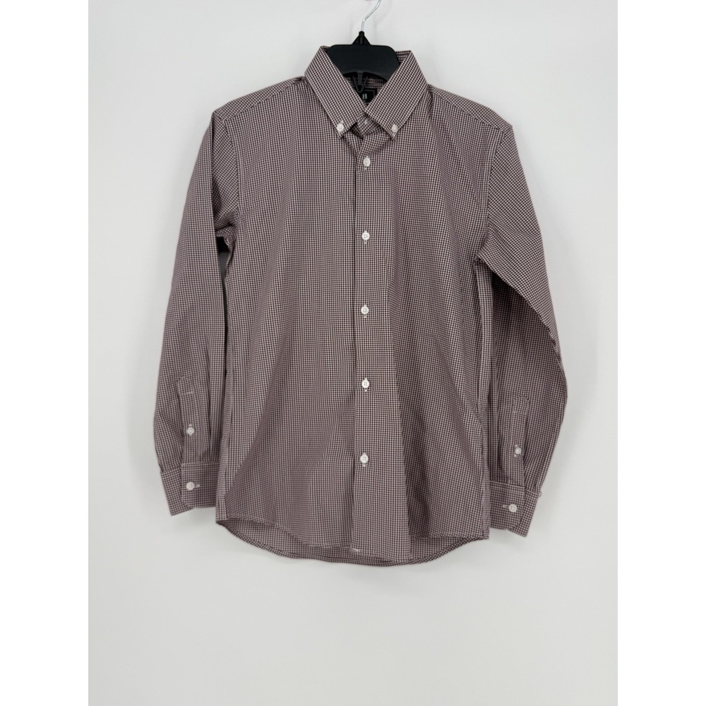 Brooks Brothers Kids Boys Gingham Button Down Shirt Size 12 Red Non Iron Cotton‎